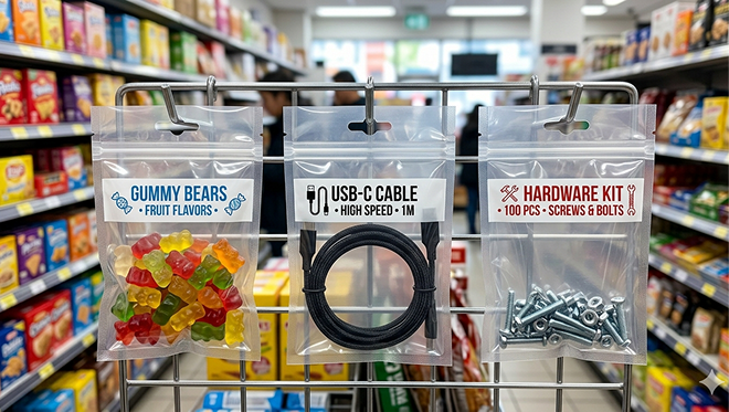 Three-Side Seal Zipper Bag (Hang-Hole Bag)